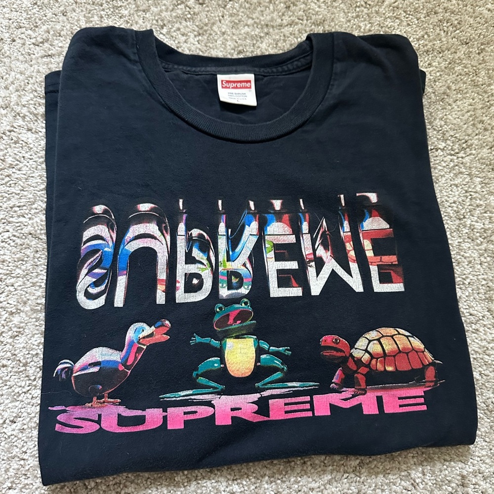 Vintage Supreme Friends Animal Tee Black Large Reverse L